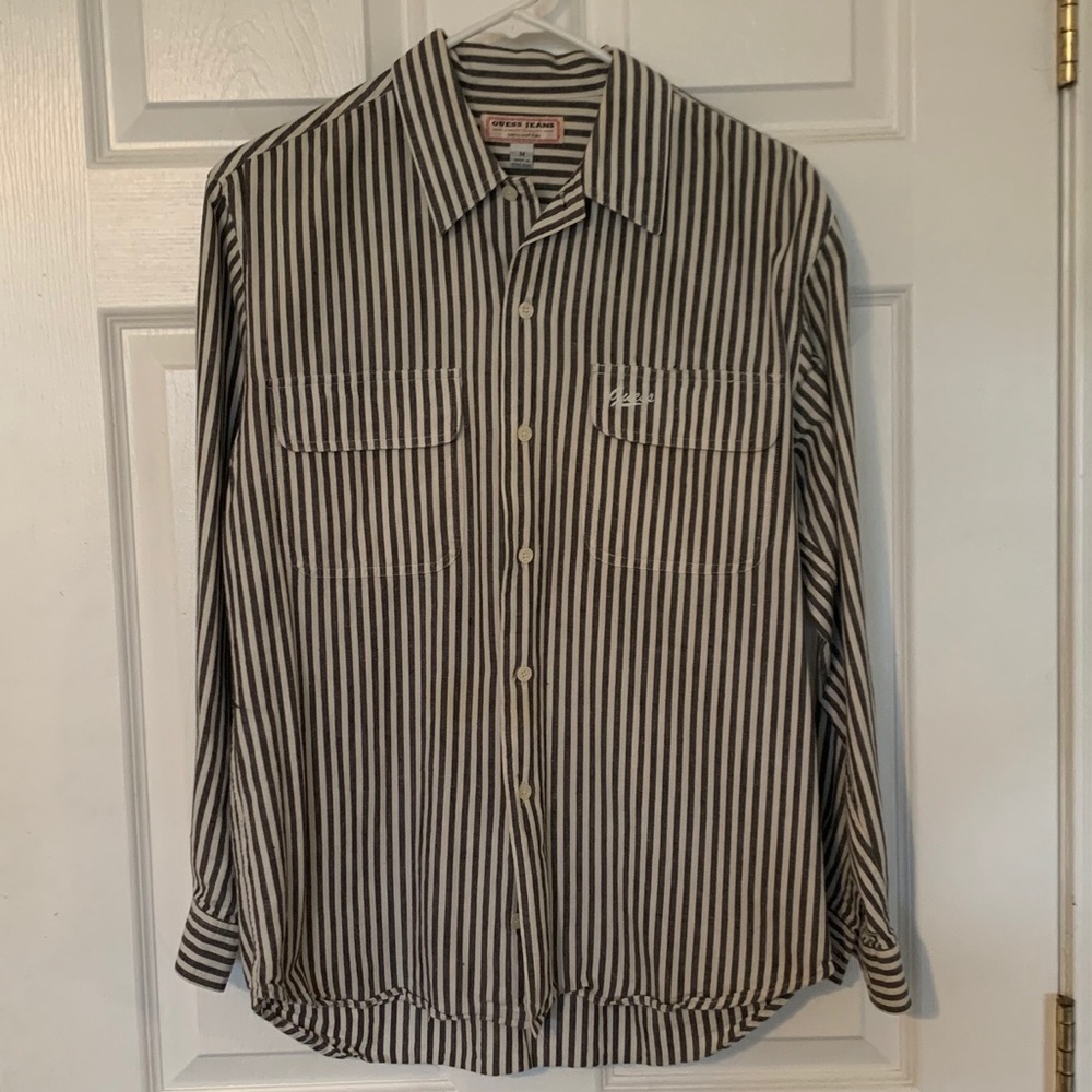 Guess Jeans Striped collard shirt